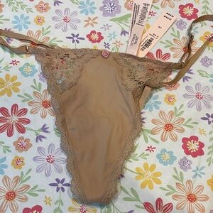 Victoria's Secret Beige Lace Thong
